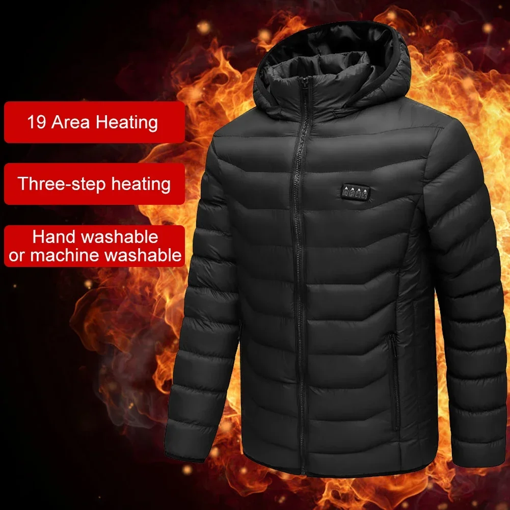 Unisex Electric Heating Jacket Rechargable Electric Thermal Jacket Windproof 3 Heating Levels for Outdoor Camping Fishing Skiing heated jacket