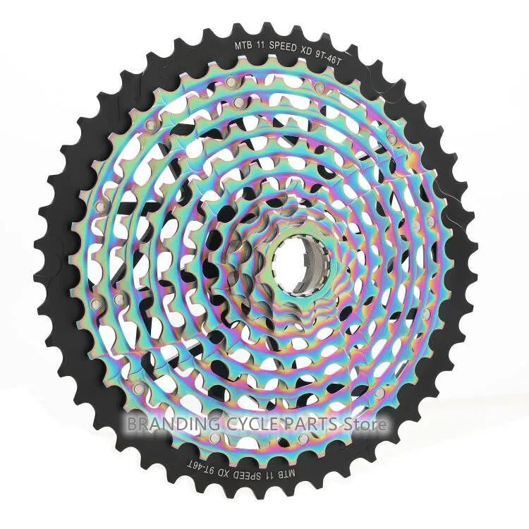 Ult 11 Speed 12 Speed 9-46T Golden Mtb Cassette Per Xd Driver Body Ultralight 371G Acciaio Durevole Ultimate 11V Pignone K7