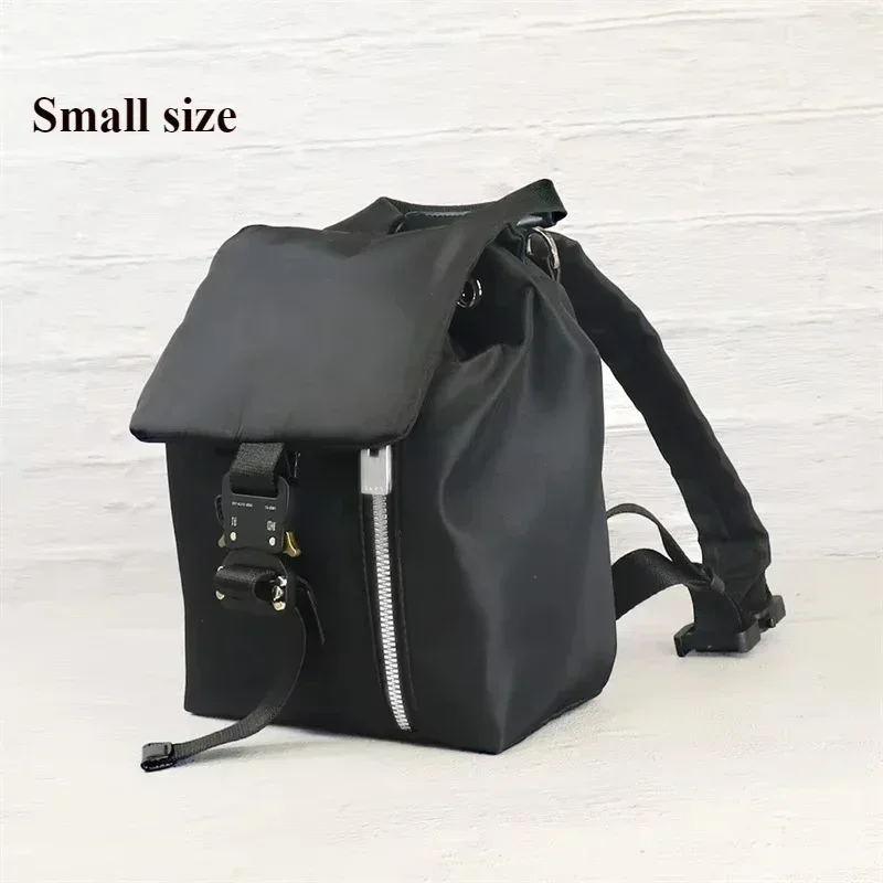 25ss Black ALYX Genuine Leather Backpack High Capacity