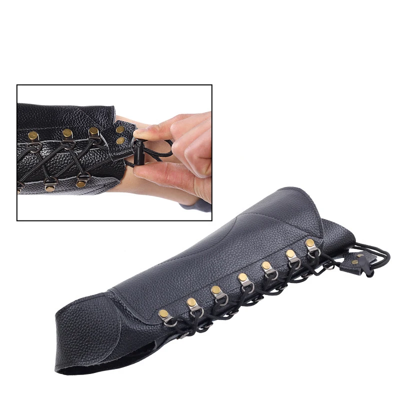 1PC Archery Arm Guard Leather Armguard with Finger Archery Protection Equipment With Handguard Top Cowhide Arm Guard