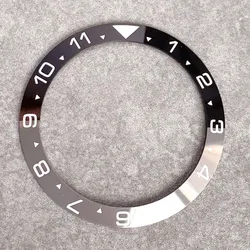 Ceramic/Aluminum Sloping Watch Bezel Insert (Ceramic black - gray - 2)