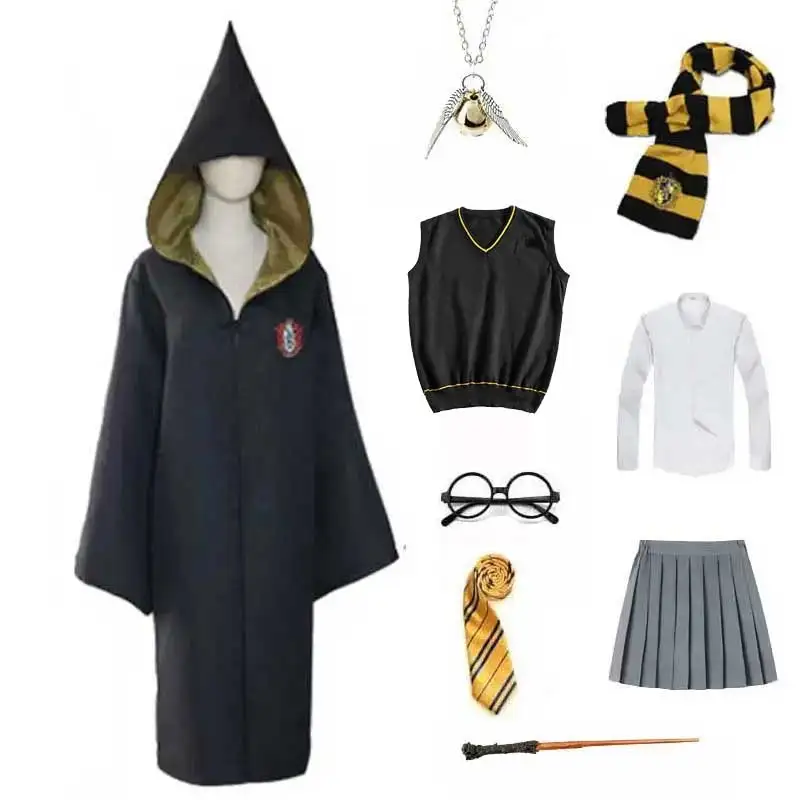 thumbnail image 1 of Disfraz de Halloween para niños y adultos, estilo Potter de la Escuela de Magia de Ravenclaw, bata de Cosplay para niños y niñas, trinchera para fiesta, 1 of 5