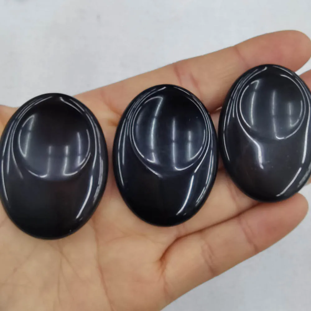 Fashion accessories Beauty natural Obsidian Stones Massage Spa Rock Jewelry gift hot 30x40mm wholesale 6pc Free shipping