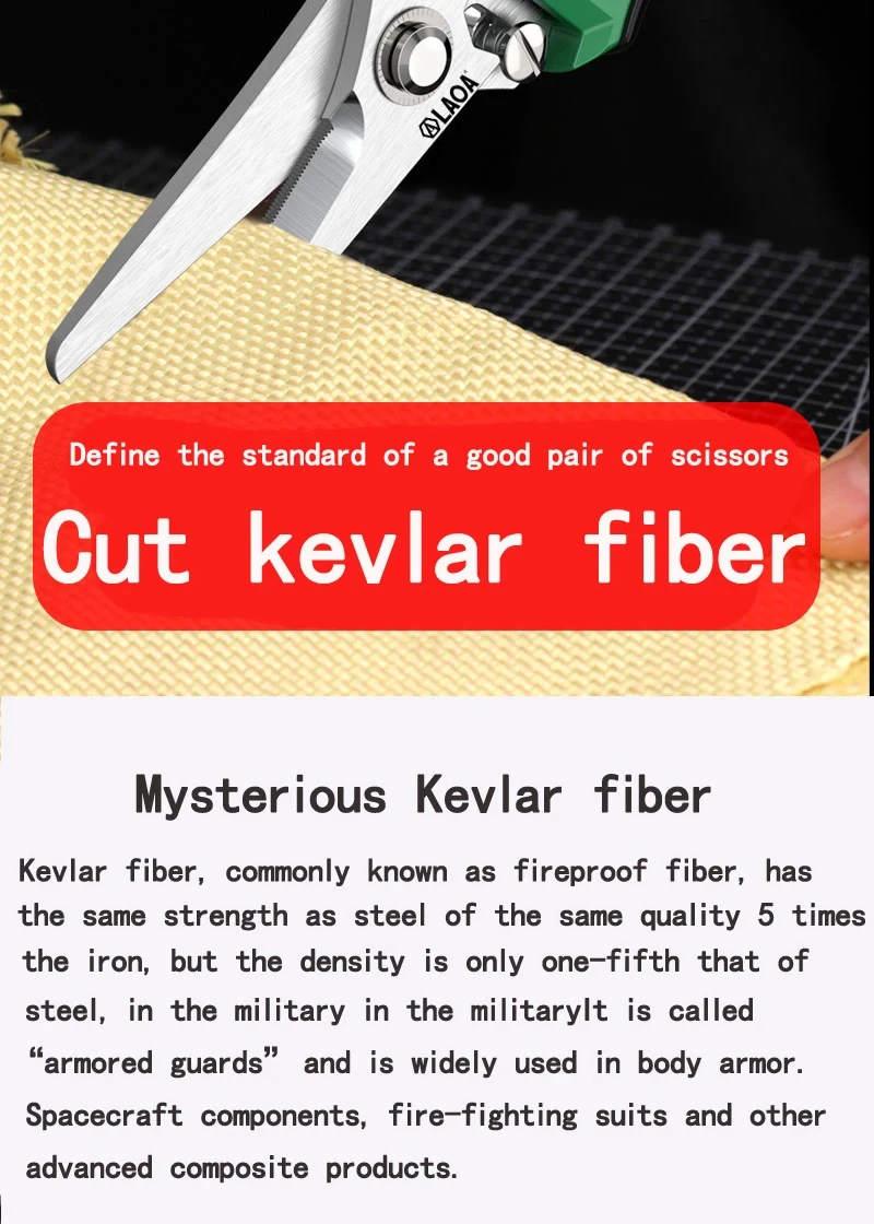 LAOA Powerful Scissors Serrated Multifunction Electrician Shears Industrial Stainless Steel Professional Food Cloth Cutting Tool