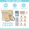Wooden Simulation Supermarket Checkout Counter Toy Cash Register Kids Role-Play Toys Kitchen Toys Girls Pretend Play Toys 2