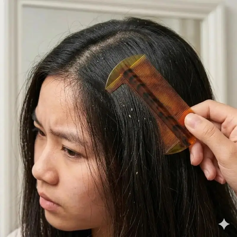 1/2개입 양면 미세 빗살 헤어 빗, 효과적인 비듬 및 이 제거용, 이알 방지 헤어 브러쉬 (어린이 및 성인용)