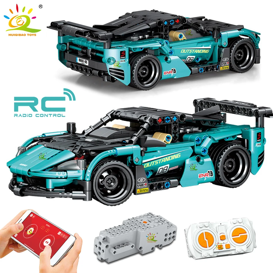 

HUIQIBAO 440PCS RC Racing Sport Car Model Building Blocks City Champions Vehicle Tech Supercar Bricks Toy for Children Xams Gift