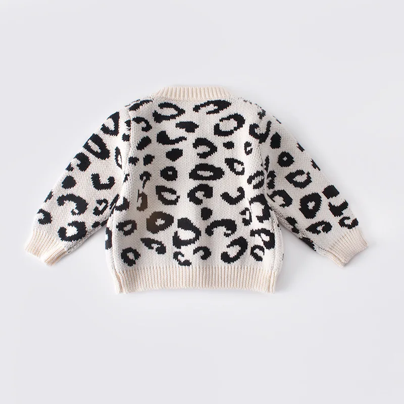 0-2 Years Old Baby Girl Leopard Coat Infant Jacket Cardigan Sweater Long Sleeve Cute Baby Boy Toddler Clothes OBS204038
