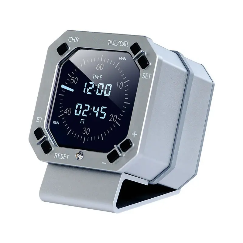 Desktop CNC Simulation Flight Instrument Metal Aviation Sentiment Clock With Timer And Alarm 6