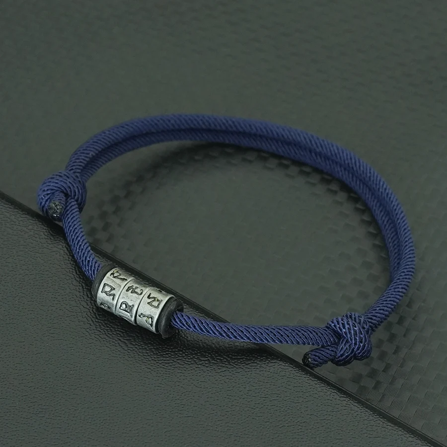 Adjustable Cord Chain Bracelet for Men with Lucky String