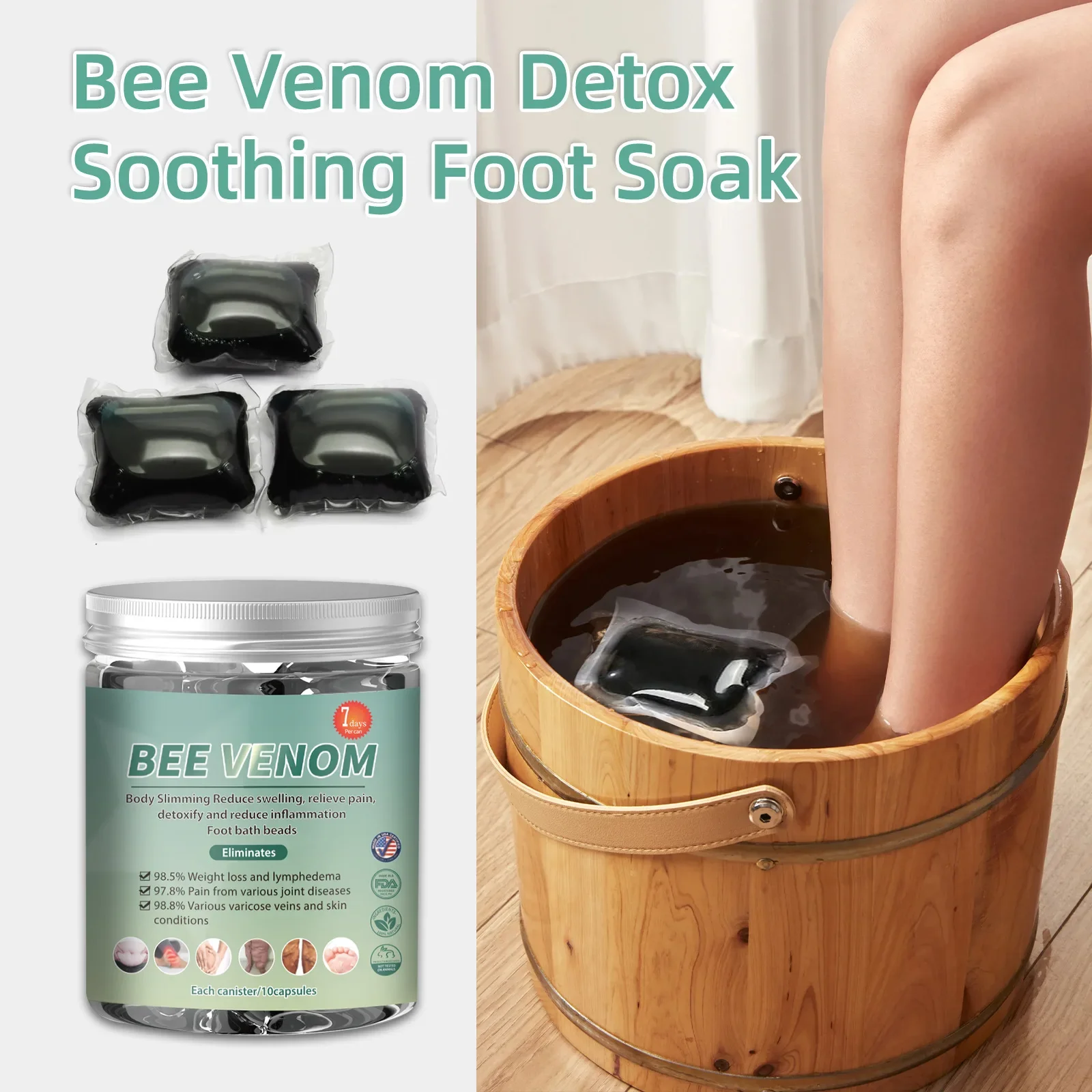 Slimming Foot Bath Gel Capsules Shape Up Detox Foot Soak Pods Weight Loss Fat Burning Health Care Relieve Body Soreness