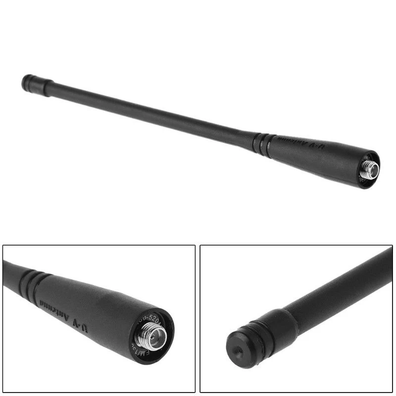 Antenna Nera 17Cm Dual Band 10W Per Baofeng Sma-Femmina Uhf/Vhf 136-174/400-520 Mhz Per Uv-5R Uv-82 Gt3 50 Ohm