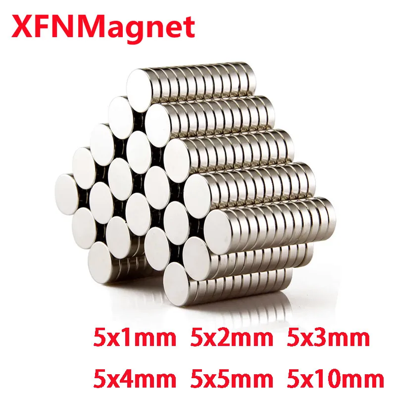 5X1 5X2 5X3 5X4 5X5Mm Forte Magnete Al Neodimio Permanente Ndfeb N52 Disco Magnetico Super Potente Samll Magneti Rotondi In Terre Rare