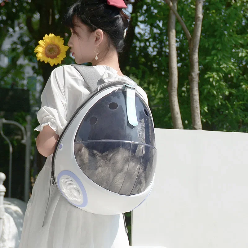 

Pet Backpack Cat Bag Go Out Portable Space Capsule Transparent Cat School Bag Shoulder PURRPY Purring Egg Shell Cat Bag