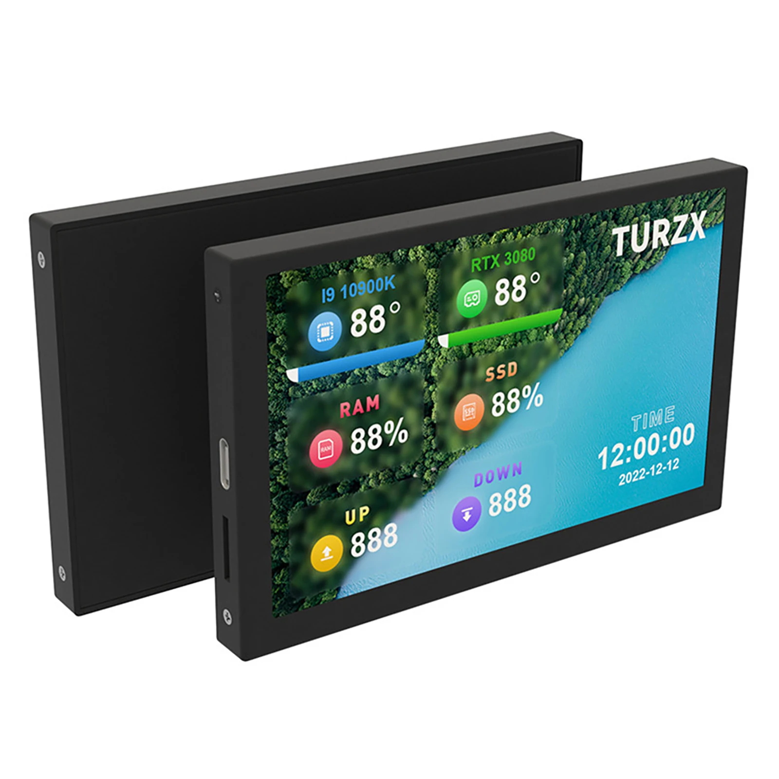 ̴ ITX PC ̽ IPS LCD ÷, 5 ġ IPS TYPE-C  ȭ, 800x480 CPU GPU RAM HDD USB , AIDA64  Ұ