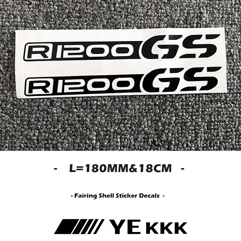 2X 180MM Motorcycle Fairing Shell Hub Head Shell Fuel Tank Sticker Decal White Black For BMW R1200GS Adventure R1200 GS