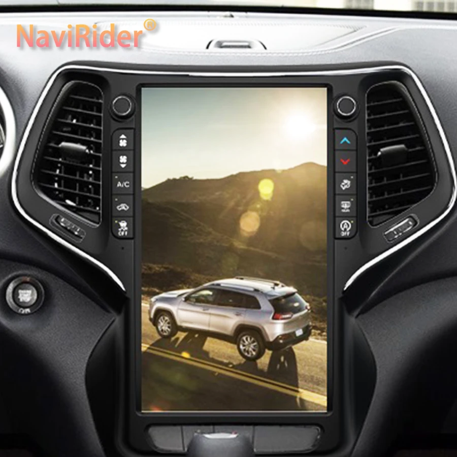 

13,6 дюймовый экран Tesla Android для Jeep Cherokee 2014 2021 GPS Navi Carplay Автомобильный мультимедийный видеоплеер магнитофон радио 2din