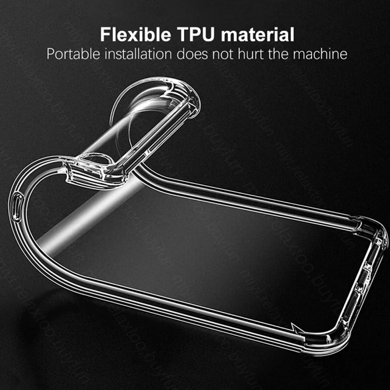 Clear Crystal Shockproof Silicone Case - Anti-Yellowing Protective Cover