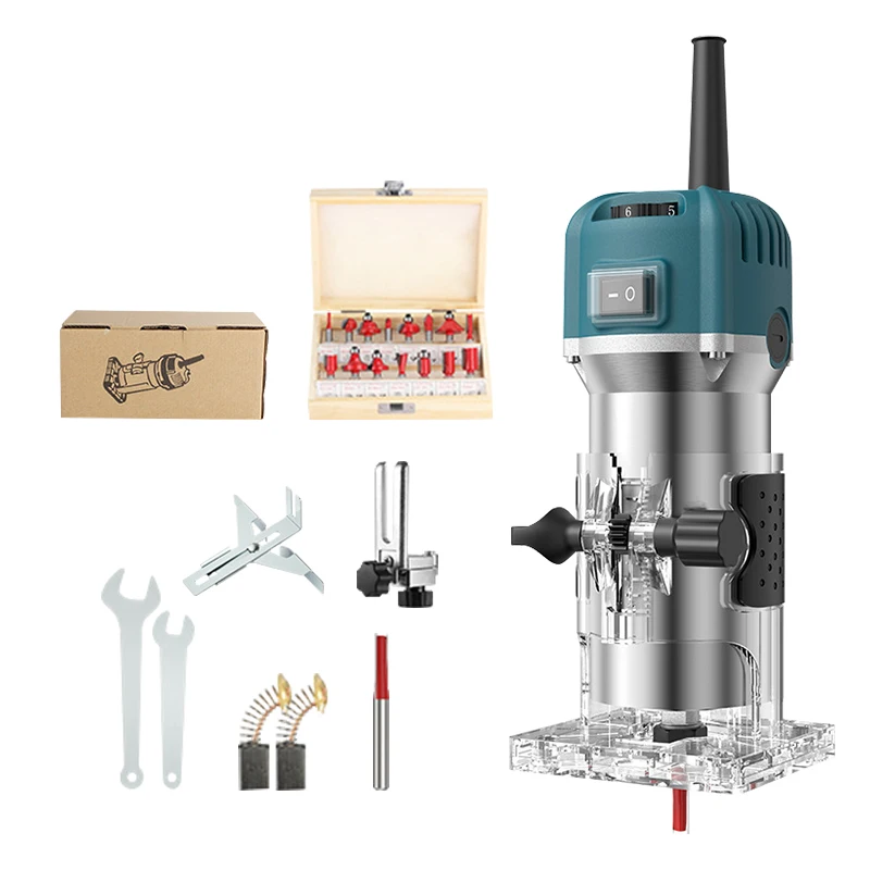 Wood Router 220V 800W Variable Speed Woodworking Electric Trimmer Wood Milling Engraving Slotting Trimming Machine DIY Tools