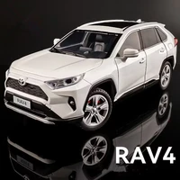 1:24 Toyotas RAV4 SUV Alloy Car Model Diecasts Metal Toy Vehicles Car Model Sound and Light Simulation Collection Childrens Gift 1