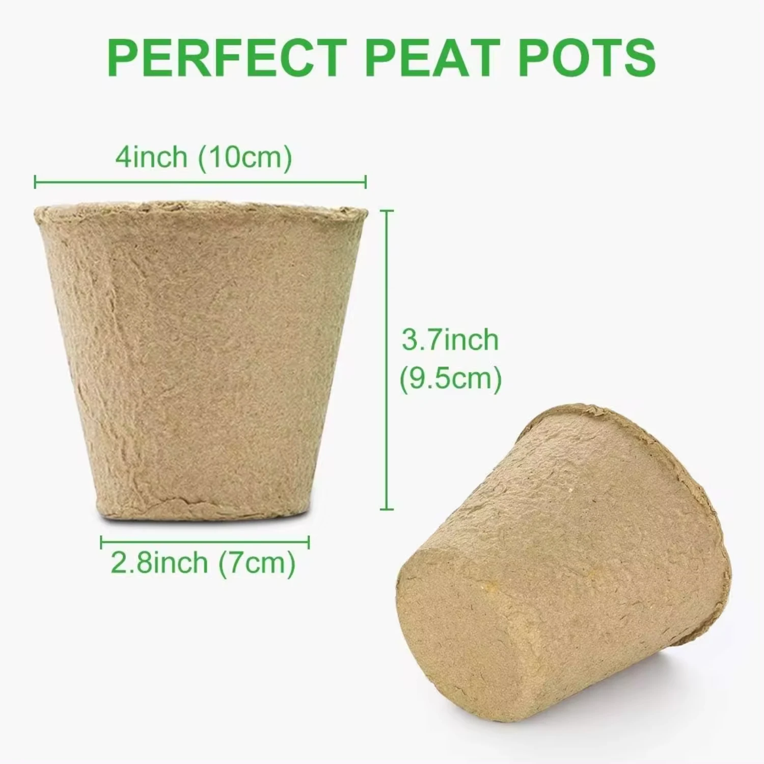 Biodegradable Peat Pots Plant Starters with Plant Labels-Herb Seed Starter Kits (15 Pcs)