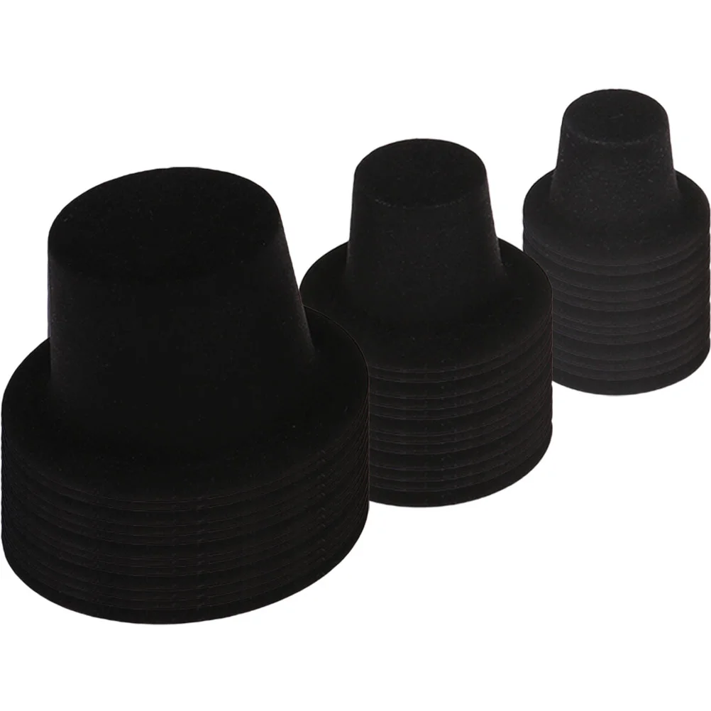 

60Pcs Christmas Mini Hats Black Snowman Hats Decoration Craft Party Supplies