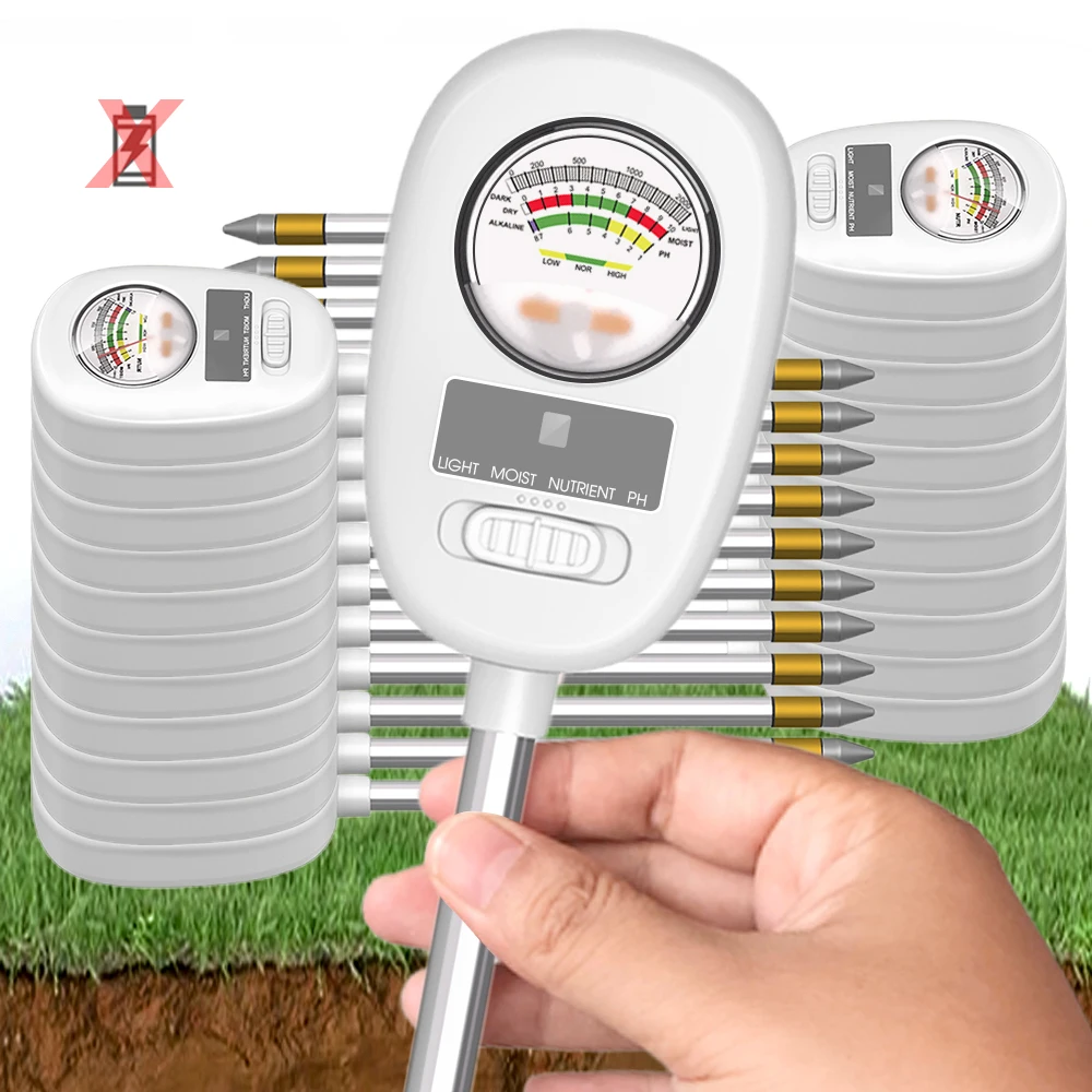 

4-in-1 Soil Tester Soil Moisture Meter Home Gardening Measuring Tool PH Test Kit for Garden Flower Lawn Farm Indoor Outdoor Use