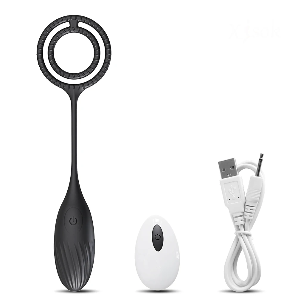 Cock Ring Prostate Vibrator Remote Control Double Ring Anal Plug Vibrating Delay Ejaculation Male Masturbator Sex Toys for Men