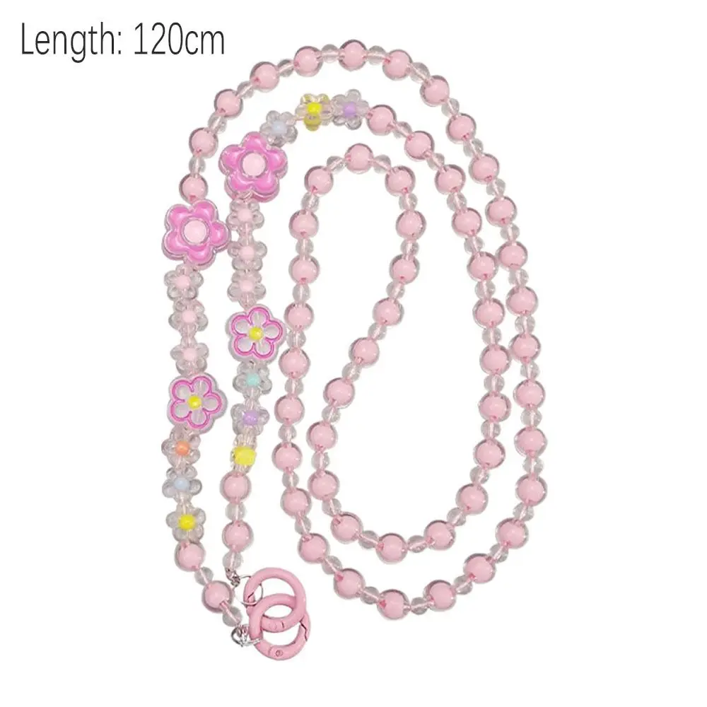 Fashion Colorful Beaded Strap Mobile Phone Lanyard Anti-lost Necklace Chain Doll Lanyard Portable Shoulder Strap Bag Accessory