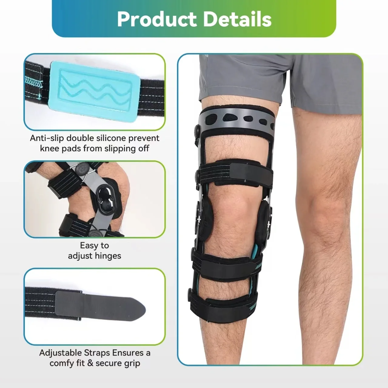 Knee Brace for ACL/MCL/PCL/Ligament Injury, Meniscus Tear, Joint Pain Relief - Functional ACL Knee Support Brace for Men & Women 4