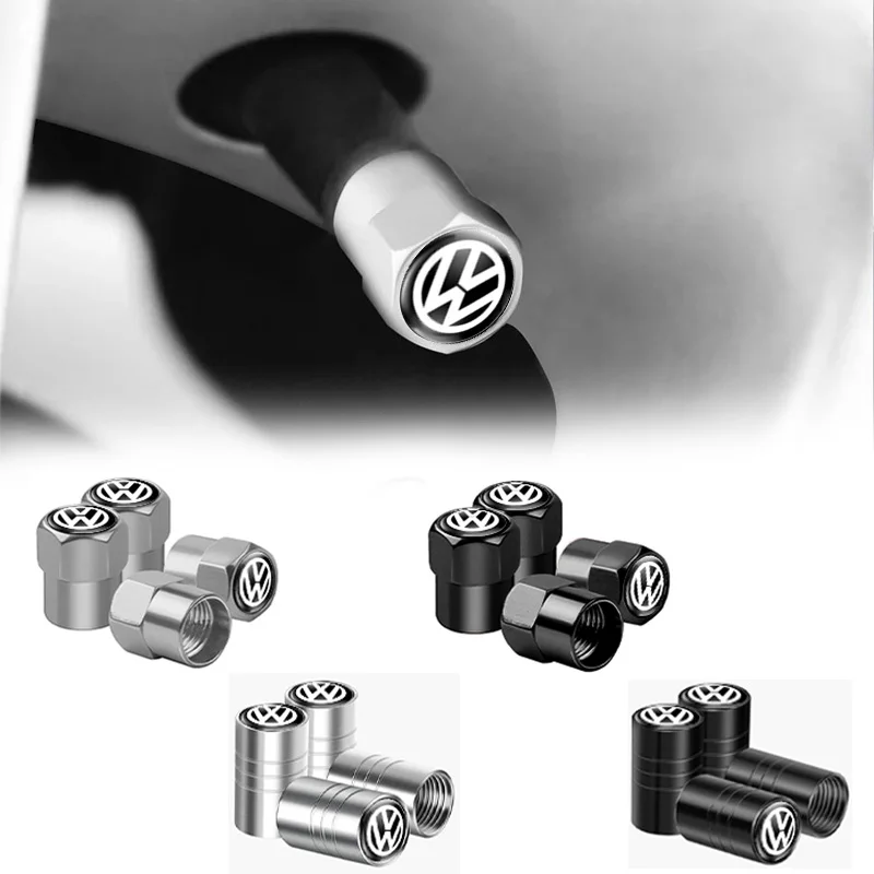 4 pièces 3D métal style de voiture pour Volkswagen Lamando Magotan Golf Polo Passat Bora Jetta Tiguan Badge roue pneu Valve bouchon tige couverture