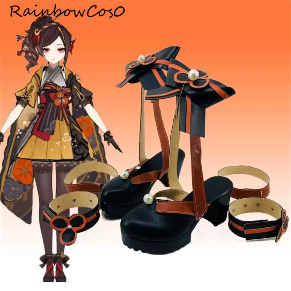 

Ботинки для косплея Chiori Genshin Impact, ботинки для игры, искусственная аниме, Хэллоуин, Рождество, RainbowCos0W3902