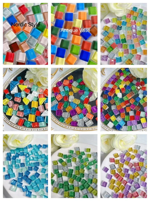 DERJDISF Mozaïek Stenen 400g - Gemengde Kleuren Crystal Tegels Voor DIY Kunstprojecten