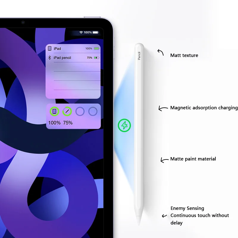 Apple Pencil 2 1 용 자기 무선 충전 스타일러스 펜 iPad Air 4 5 Pro 11 12.9 Mini 용 iPad 연필 손바닥 거부 틸트 펜