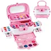 Kids Makeup Kit For Girls Princess Real Washable Pretend Play Cosmetic Set Toys With Mirror Non Toxic Safe Birthday Gifts M714 1