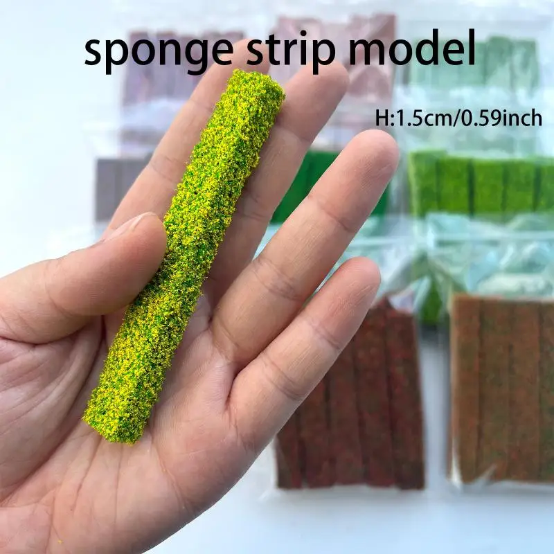 2Pcs Simulation Green Grass Fence Shrub Strips - DIY Sand Table Materials For Indoor Outdoor Building Diorama Model Accessories