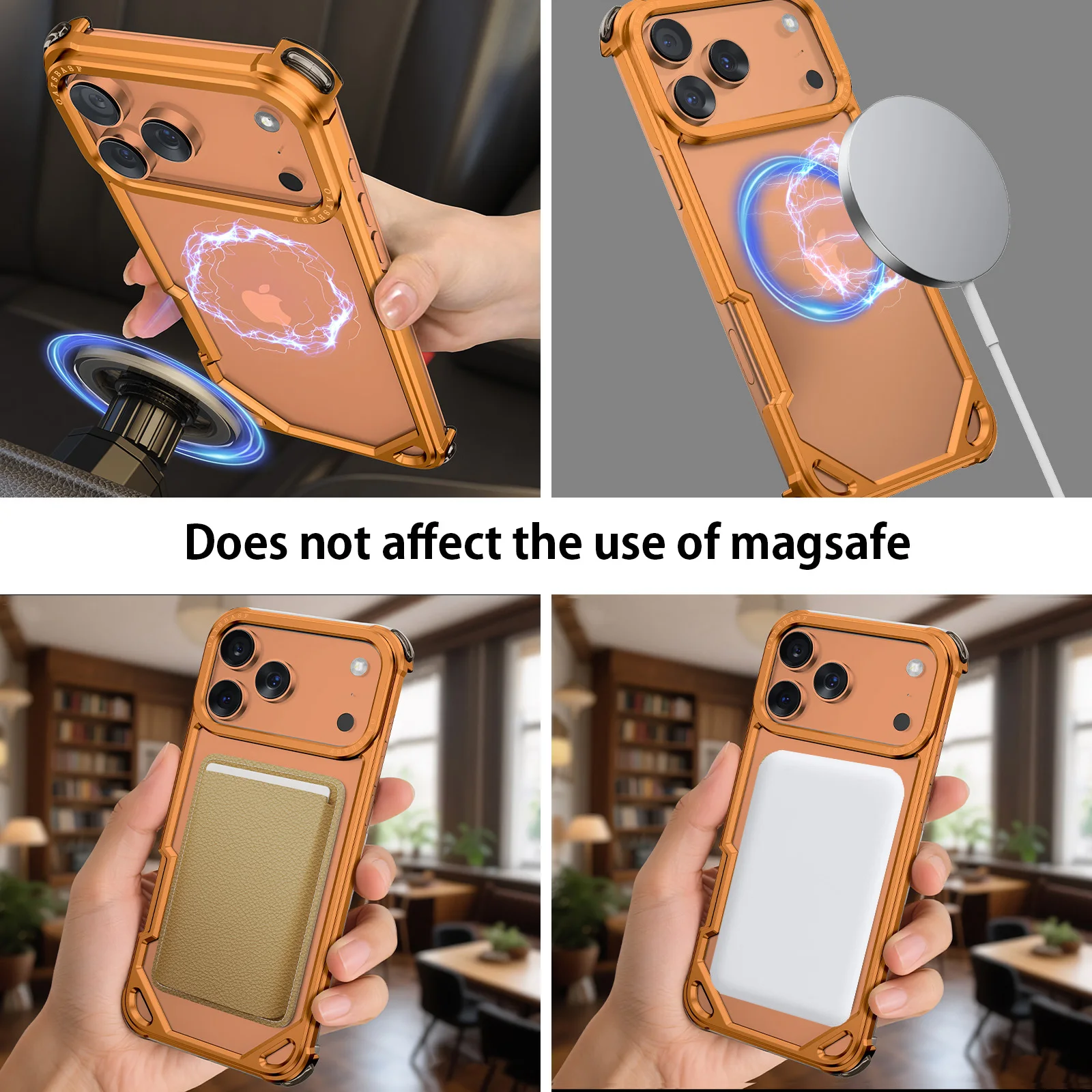 Ultra-Thin Minimalist Metal Phone Case with Wireless Charging Support