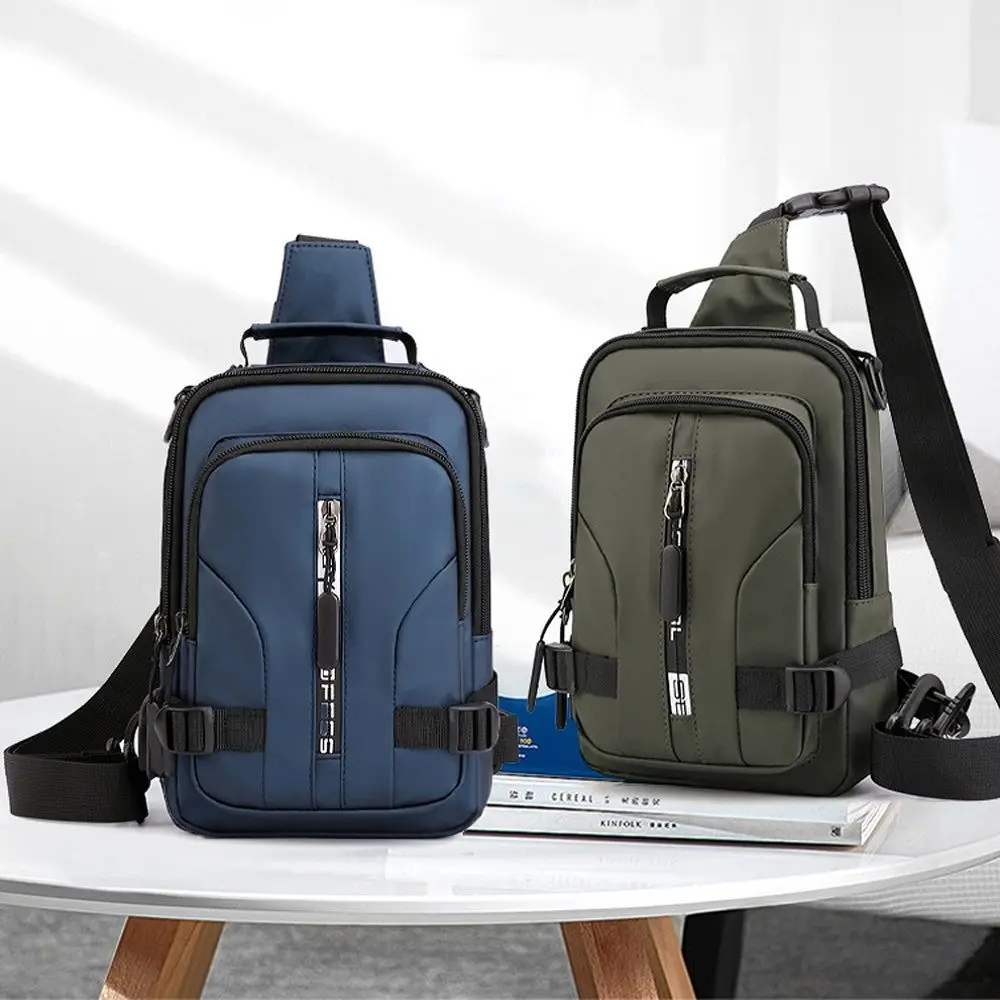 Water Proof USB Charging Port Rucksack Pack Nylon Crossbody Bag Messenger Chest Bag Men Small Backpack Travel Shoulder Bag
