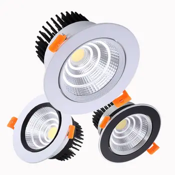 조도 조절식 LED 다운라이트 천장 스포트라이트, AC85-230V 매립형 조명, 실내 조명, 3w 5w 7w 9w 12w 15w 18w