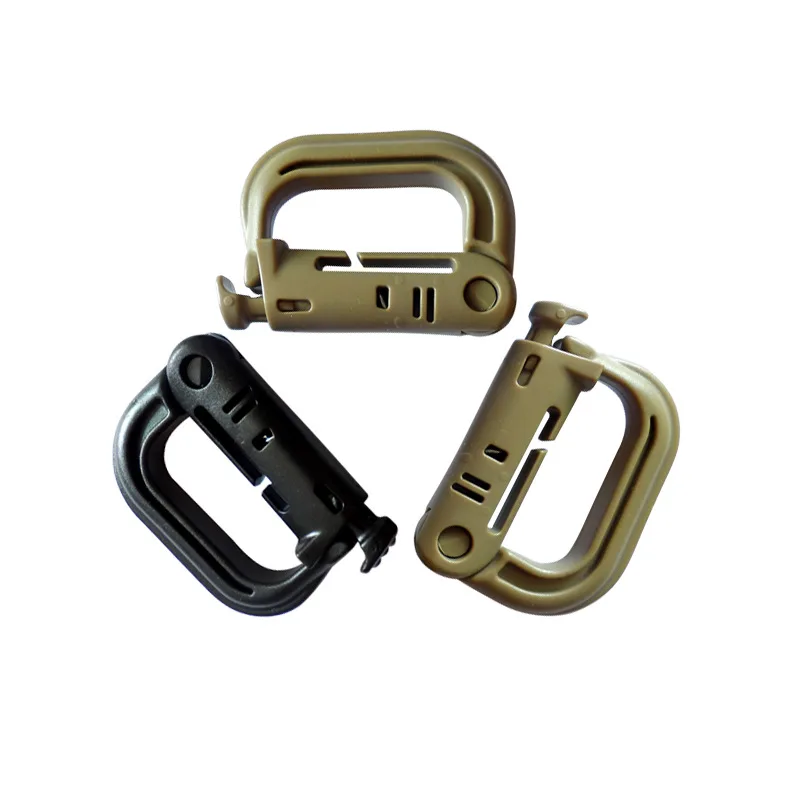5PCS Grimloc Molle Carabiner D 잠금 링 플라스틱 클립 스냅 유형 링 버클 Carabiner 키 체인 ITW 패스너 가방 버클