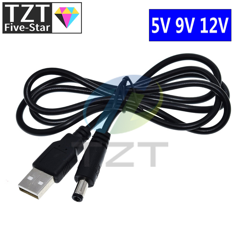 TZT USB Power Boost Line DC 5V to DC 9V / 12V Step UP Module USB Converter Adapter Router Cable 2.1x5.5mm Plug