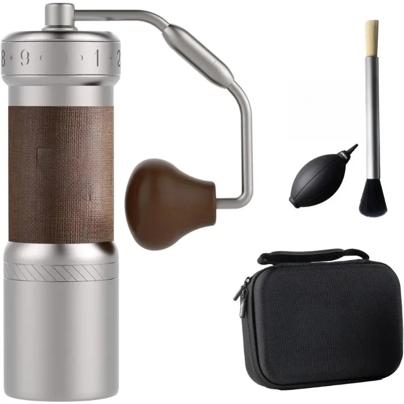 Discount K Ultra Manual Coffee Grinder Silver with Carrying Case, Assembly Consistency Grind Stainless Steel Conical Burr, Folda