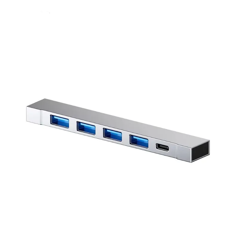 USB 허브와 휴대폰 거치대가 있는 노트북 스탠드, 탄소강 재질 높이 조절 가능 휴대용 노트북 홀더 (USB 포트 포함)