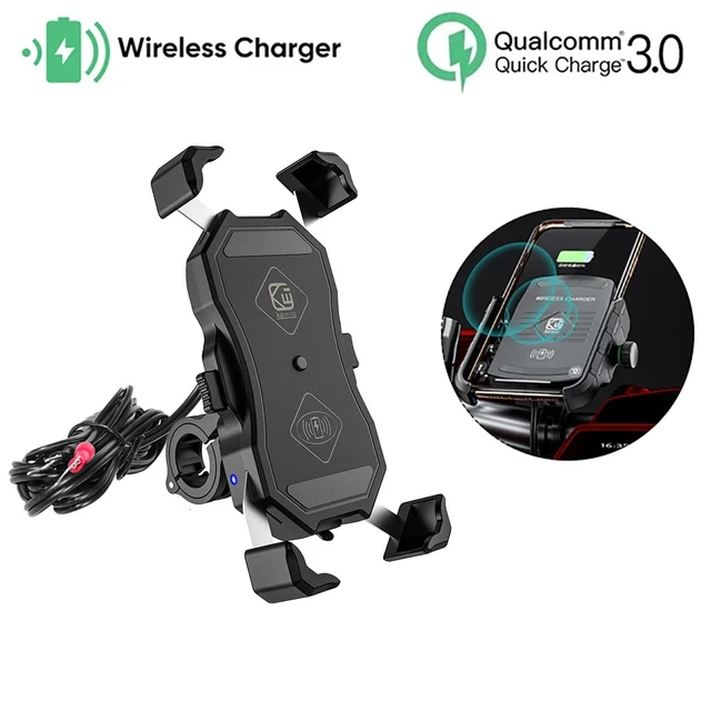 Motorcycle Phone Holder Motorbike Cellphone Bracket Stand Mount Moto  Telephone Support with USB and Wireless Charger Waterproof