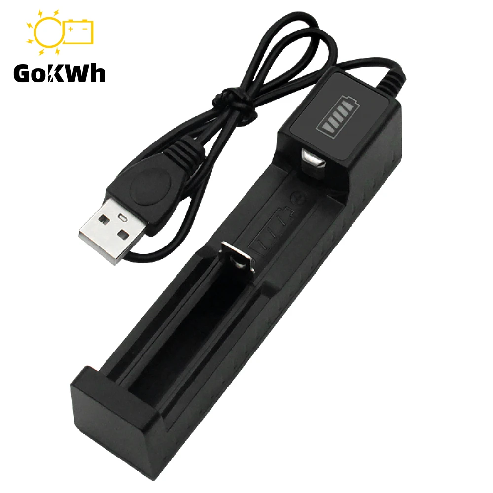 Universal 18650 Battery Charger USB Single Slot Charger Adapter Lithium Batteries Smart with Indicator Light Accessory battery charger