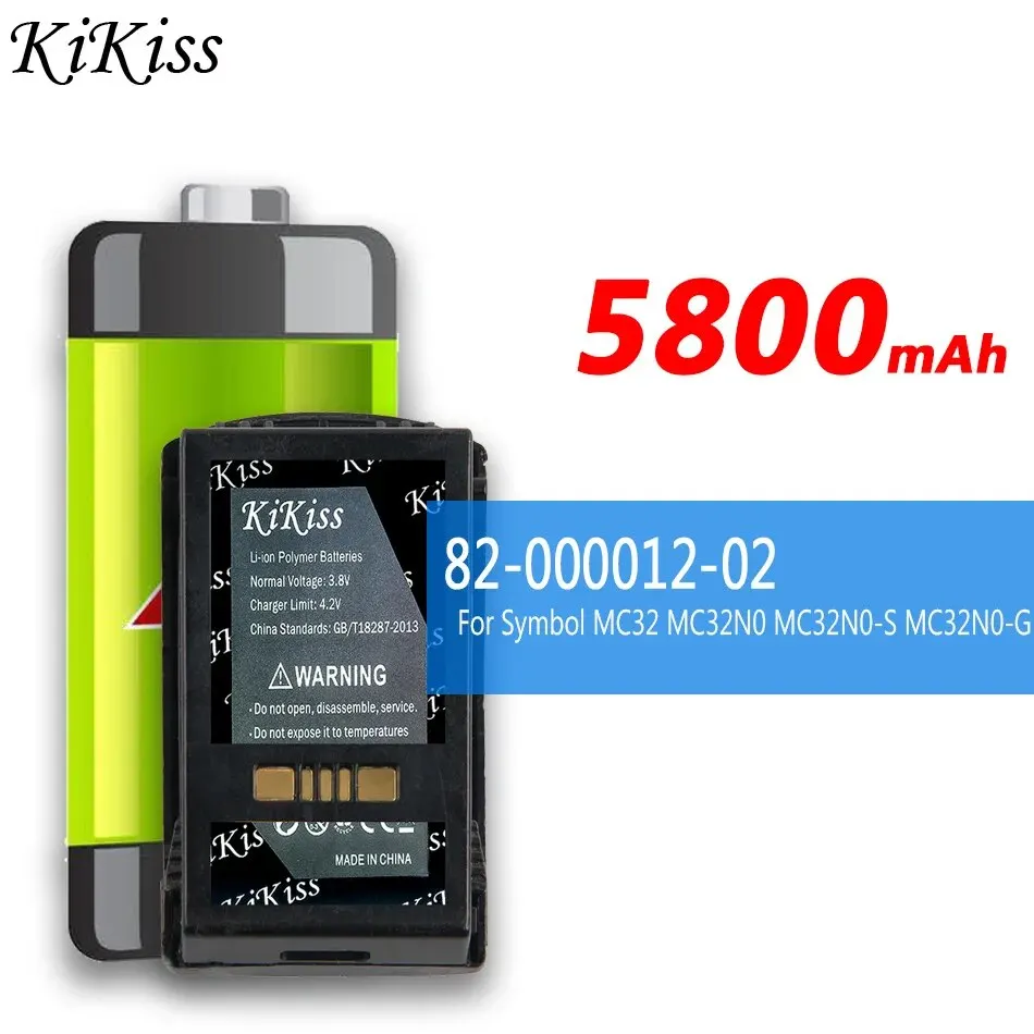 

5800mAh KiKiss Powerful Battery 82-000012-02 8200001202 For Symbol MC32N0-G BTRY-MC32-52MA-01 MC32 MC32N0 MC32N0-S Bateria