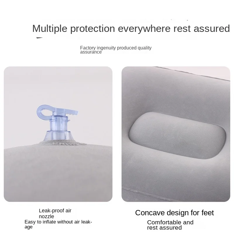 Inflatable Foot Rest Pillow for Travel Essentials Airplane Train Car Home Office Cushion Stool 5