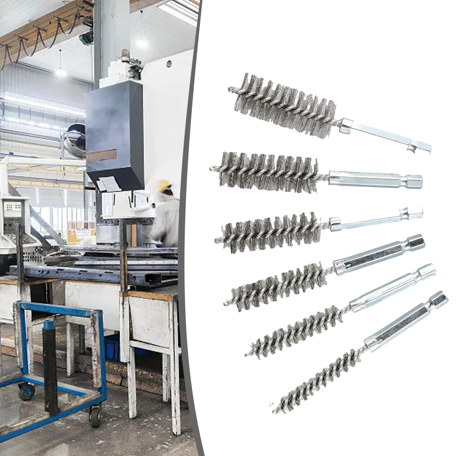 Drilling Brushes Stainless Steel Cleaning Brushes For Electric Drill Impact Tool Cleaning 6Pcs