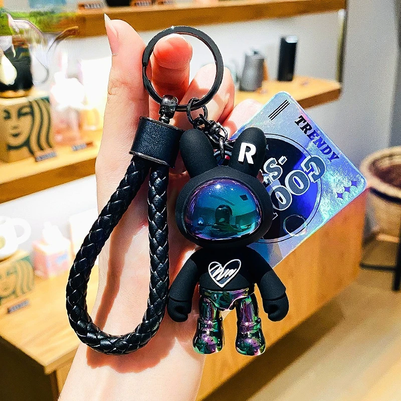 

Car Keychain Accessories Lovers Rabbit Bags Hangings Female Genuine Imitate Bunny Fur Hairball Suit Rabbit Pendant Bunny Gifts