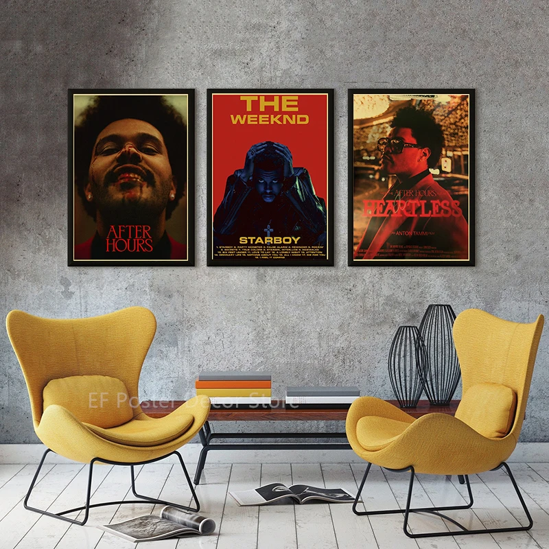 Vintage Art Poster The Weeknd Retro Prints Starboy After Hours Trilogy Painting Home Room Bar Cafe Wall Decor